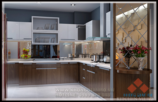 Thiết kế nội thất chung cư Lanmak - Lê Đức Thọ - Phòng Bếp-v2